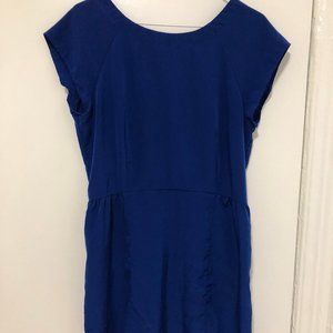Electric blue over the knee-length dress